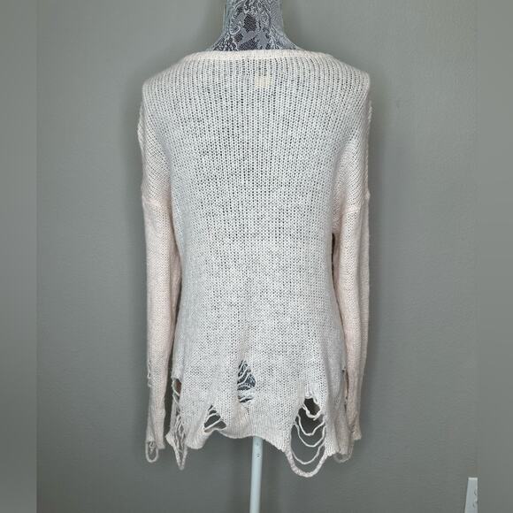 WILDFOX Womens Shooting Star Distressed Pink Knit Lennon Tunic Sweater Size XS - Picture 5 of 8